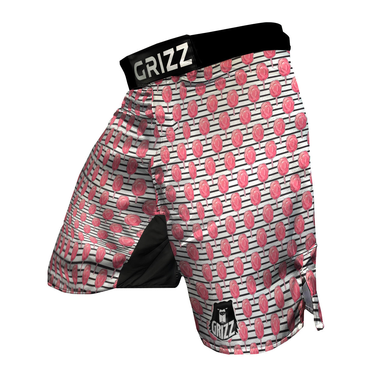 Striped Cotton Candy Print Pattern MMA Shorts-grizzshop