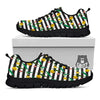 Striped Daffodil Yellow Print Pattern Black Sneaker-grizzshop