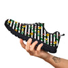 Striped Daffodil Yellow Print Pattern Black Sneaker-grizzshop