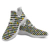 Striped Daffodil Yellow Print Pattern White Athletic Shoes-grizzshop