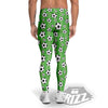 Striped Green Football Print Pattern Men's Leggings-grizzshop