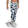 Striped Killer Whale Blue Print Pattern Men's Leggings-grizzshop