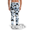 Striped Killer Whale Blue Print Pattern Men's Leggings-grizzshop