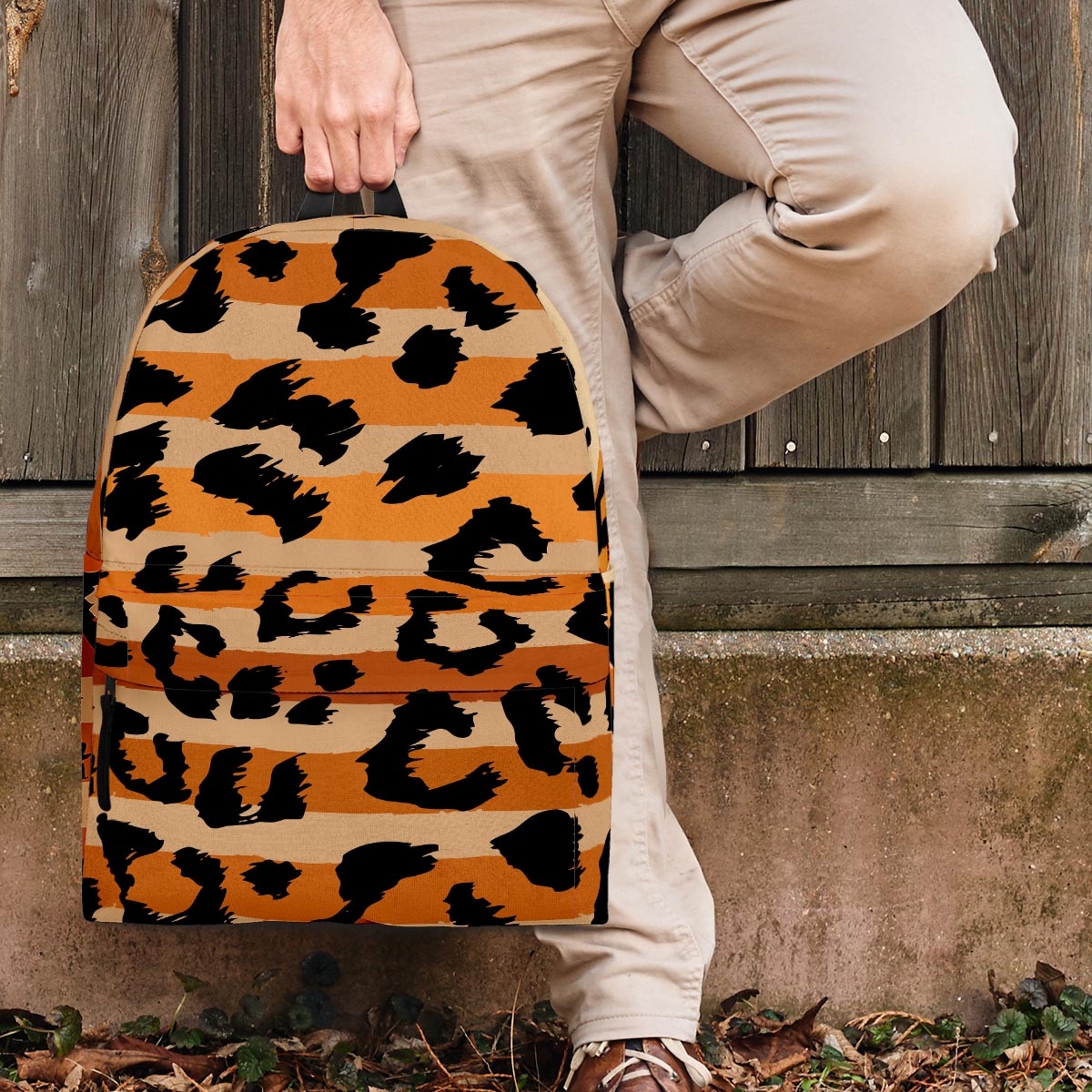 Striped Leopard Backpack-grizzshop