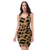 Striped Leopard Bodycon Dress-grizzshop