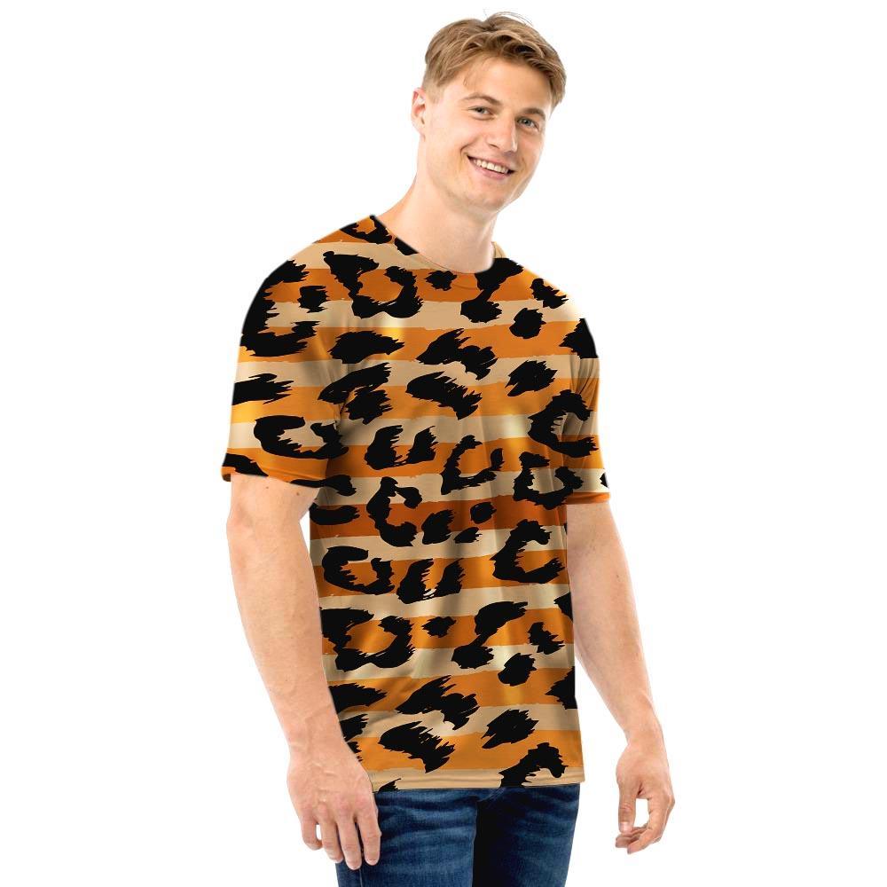 Striped Leopard Men T Shirt-grizzshop