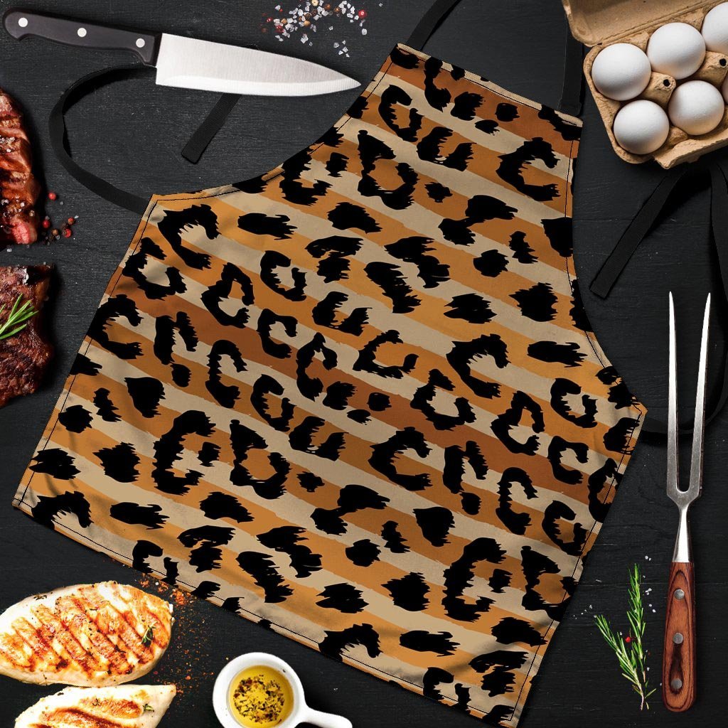 Striped Leopard Men's Apron-grizzshop