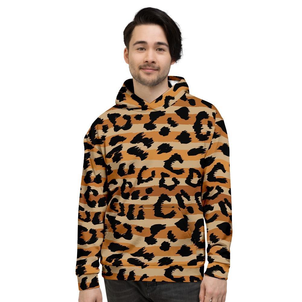 Striped Leopard Men's Hoodie-grizzshop