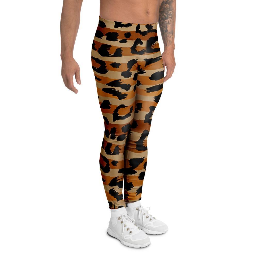 Striped Leopard Men's Leggings-grizzshop