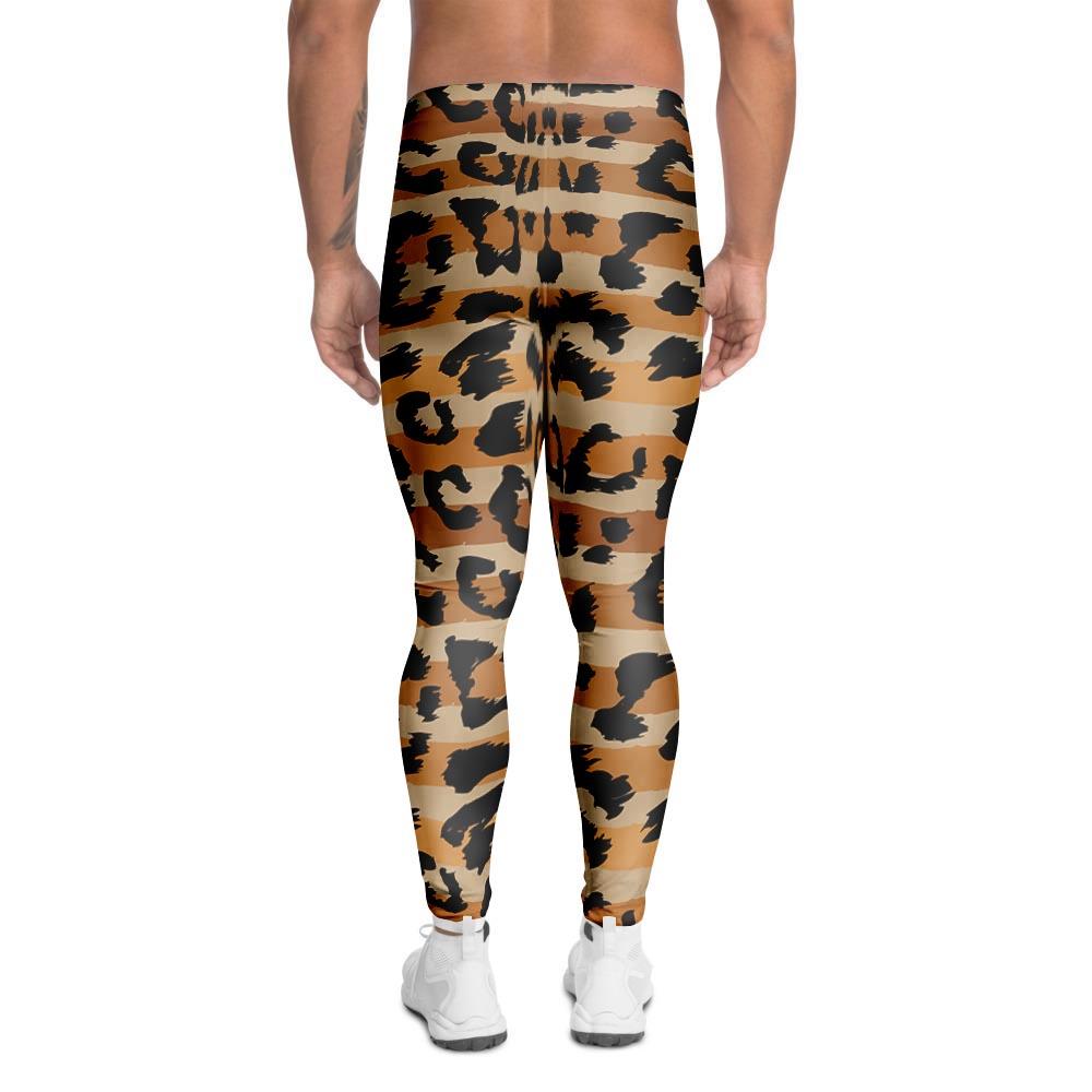 Striped Leopard Men's Leggings-grizzshop