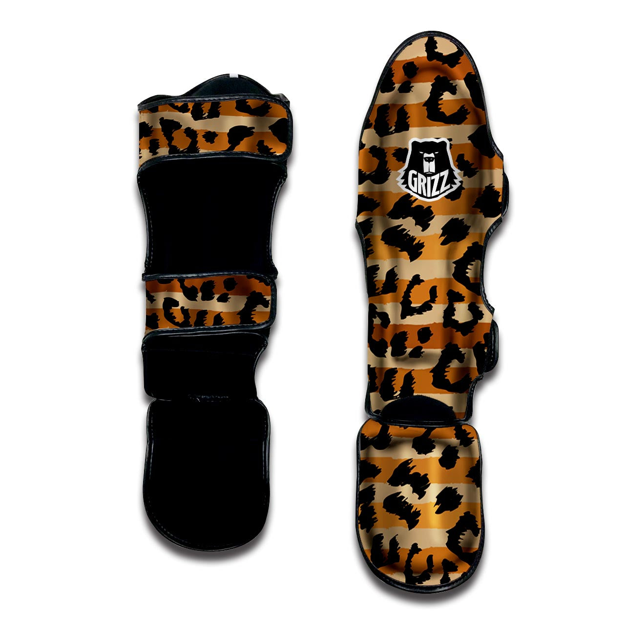 Striped Leopard Muay Thai Shin Guard-grizzshop