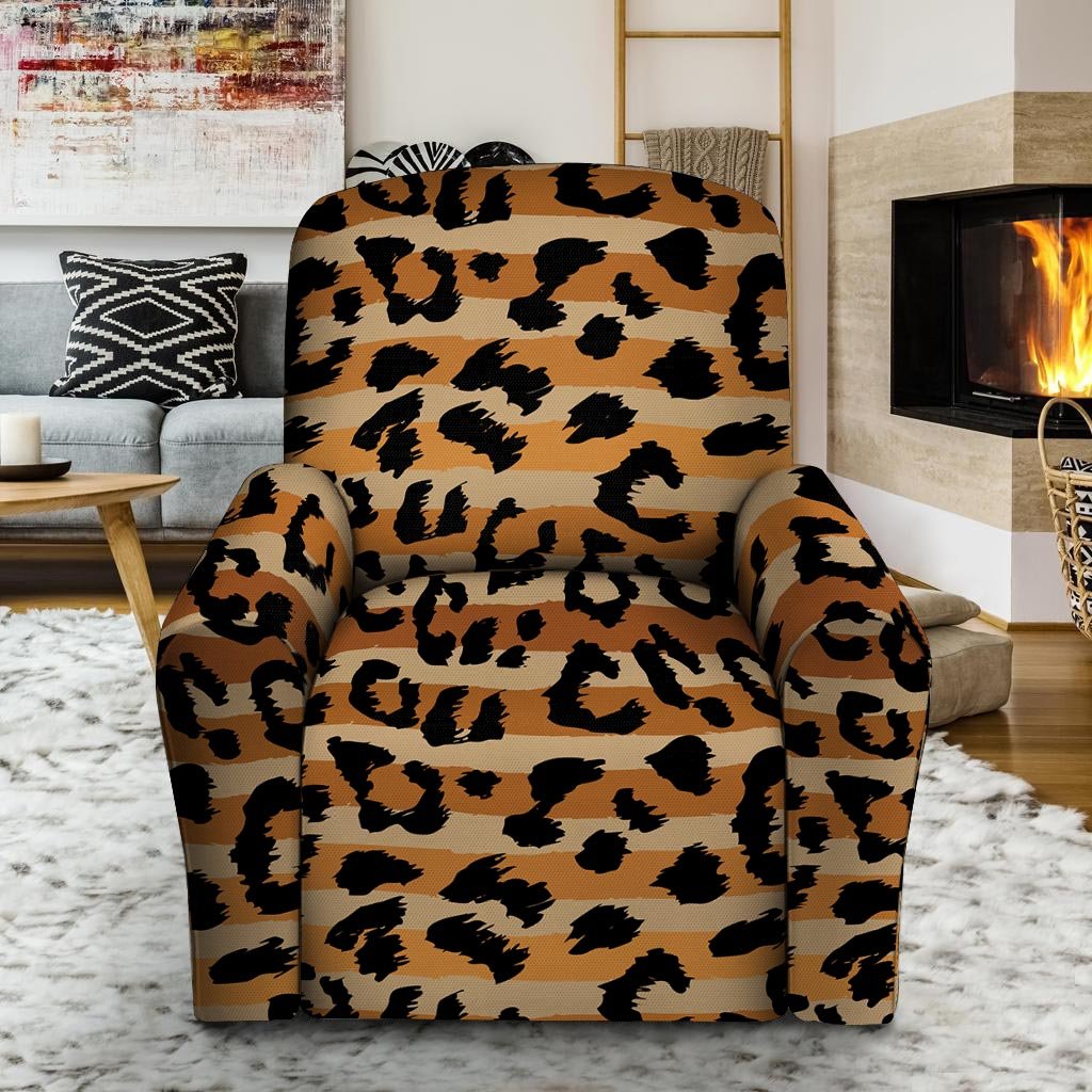 Striped Leopard Recliner Cover-grizzshop