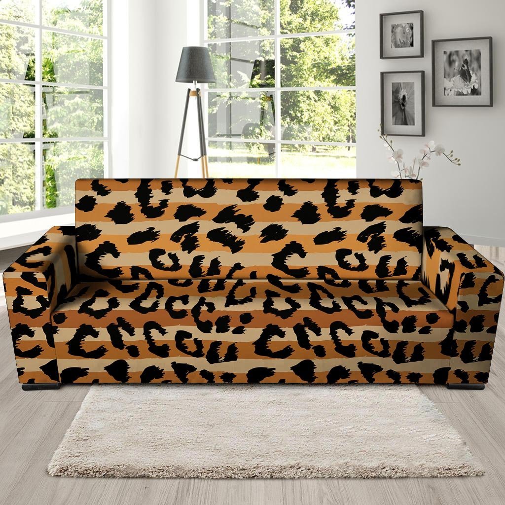 Striped Leopard Sofa Cover-grizzshop