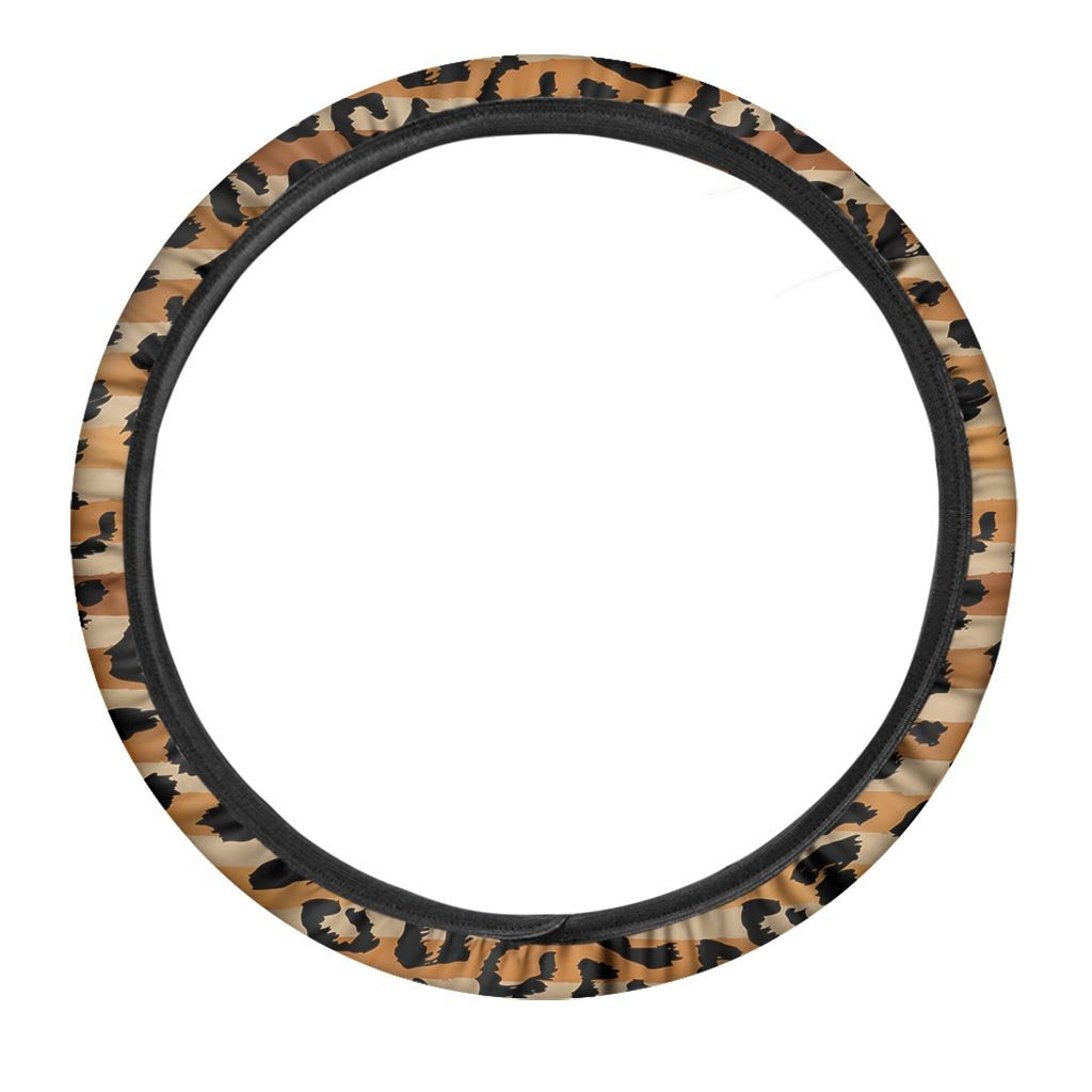 Striped Leopard Steering Wheel Cover-grizzshop