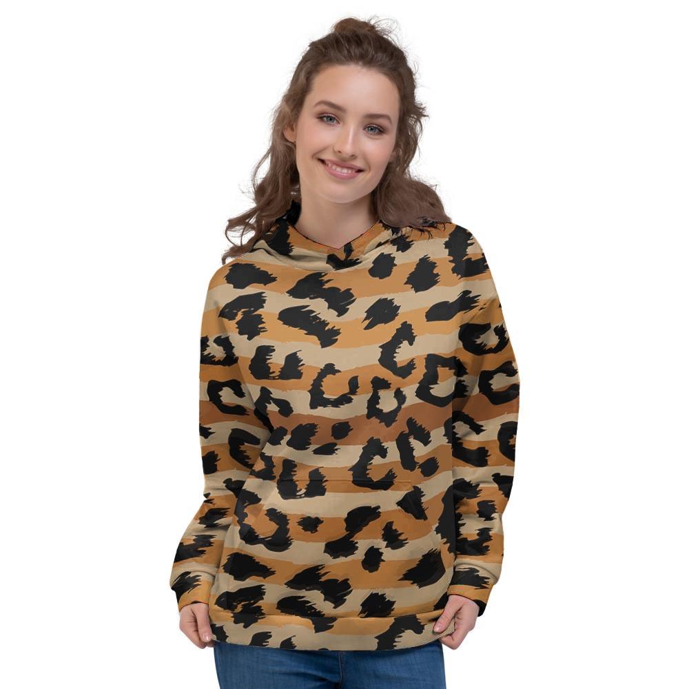 Striped Leopard Women's Hoodie-grizzshop