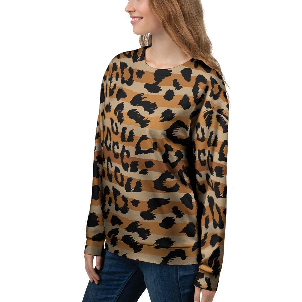 Striped Leopard Women's Sweatshirt-grizzshop