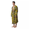 Striped Mango Fruit Print Pattern Men's Robe-grizzshop