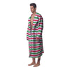 Striped Merry Christmas Print Pattern Men's Robe-grizzshop