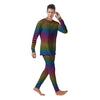 Striped Neon Rainbow Print Men's Pajamas-grizzshop