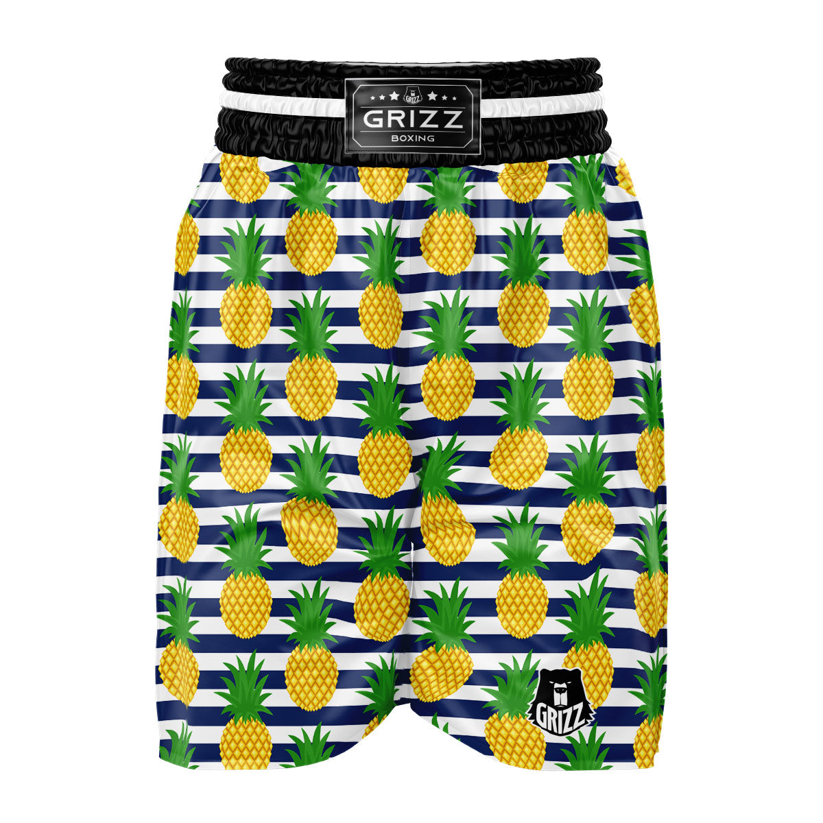 Striped Pineapple Print Pattern Boxing Shorts-grizzshop
