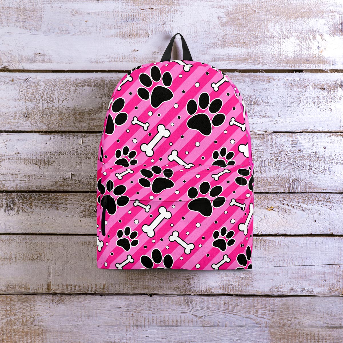 Striped Pink Paw Backpack-grizzshop