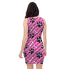 Striped Pink Paw Bodycon Dress-grizzshop