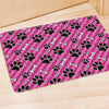 Striped Pink Paw Door Mat-grizzshop