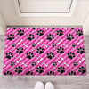 Striped Pink Paw Door Mat-grizzshop