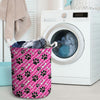 Striped Pink Paw Laundry Basket-grizzshop