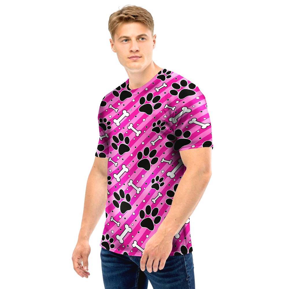 Striped Pink Paw Men T Shirt-grizzshop