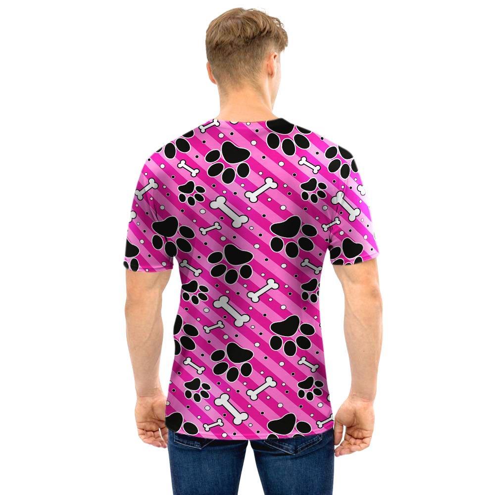 Striped Pink Paw Men T Shirt-grizzshop