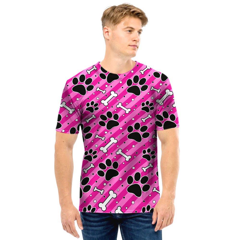 Striped Pink Paw Men T Shirt-grizzshop