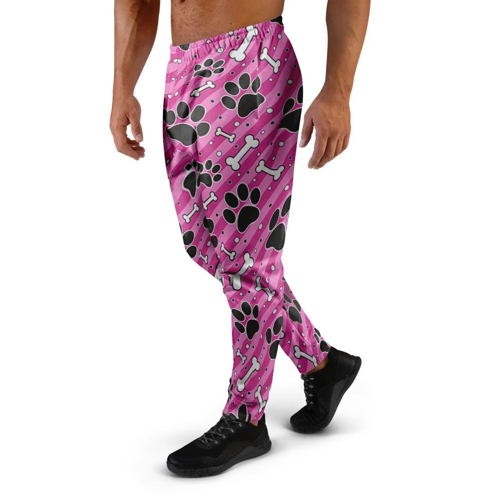 Striped Pink Paw Men's Joggers-grizzshop
