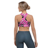 Striped Pink Paw Sports Bra-grizzshop