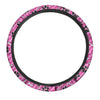 Striped Pink Paw Steering Wheel Cover-grizzshop