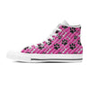 Striped Pink Paw Women's High Top Shoes-grizzshop