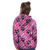 Striped Pink Paw Women's Hoodie-grizzshop