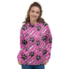 Striped Pink Paw Women's Hoodie-grizzshop