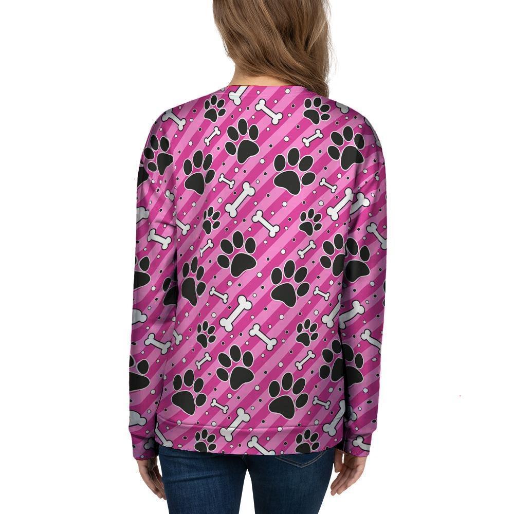 Striped Pink Paw Women's Sweatshirt-grizzshop