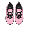 Striped Pink Print Pattern Black Sneaker-grizzshop