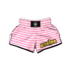 Striped Pink Print Pattern Muay Thai Boxing Shorts-grizzshop