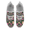 Striped Plumeria Flower Print Pattern White Athletic Shoes-grizzshop