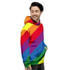 Striped Rainbow Diagonal Print Pattern Men's Hoodie-grizzshop