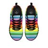 Striped Rainbow Print Pattern Black Sneaker-grizzshop