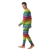 Striped Rainbow Print Pattern Men's Pajamas-grizzshop