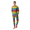 Striped Rainbow Print Pattern Men's Pajamas-grizzshop