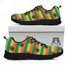 Striped Rasta Print Pattern Black Sneaker-grizzshop