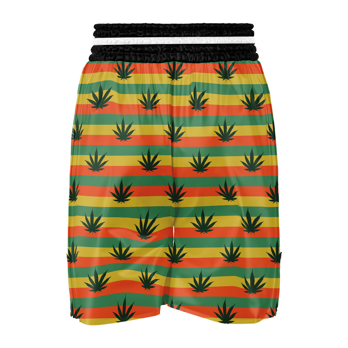 Striped Rasta Print Pattern Boxing Shorts-grizzshop