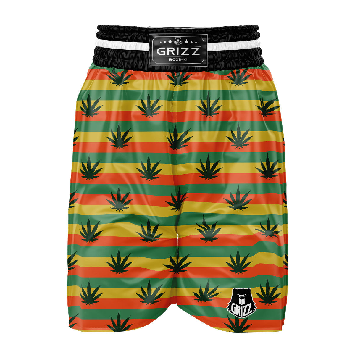 Striped Rasta Print Pattern Boxing Shorts-grizzshop