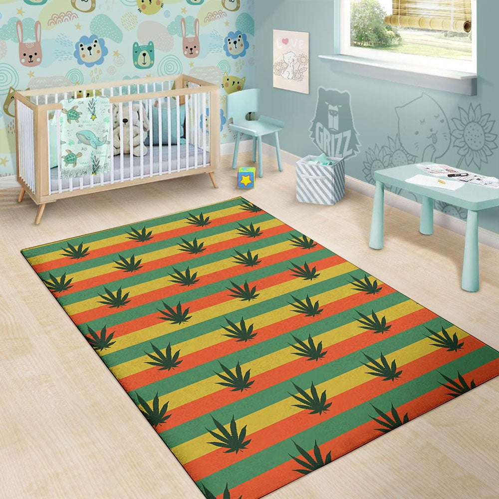 Striped Rasta Print Pattern Floor Mat-grizzshop